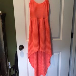 Coral High Low Dress